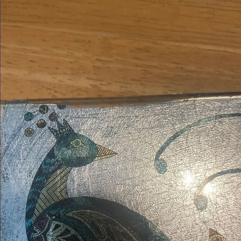 Pier 1 Exotic animals Foil on glass drink coasters. Set of 4
